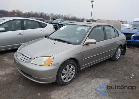 2003 Honda Civic Ex z USA, uszkodzony, nr VIN 2HGES26843H593646